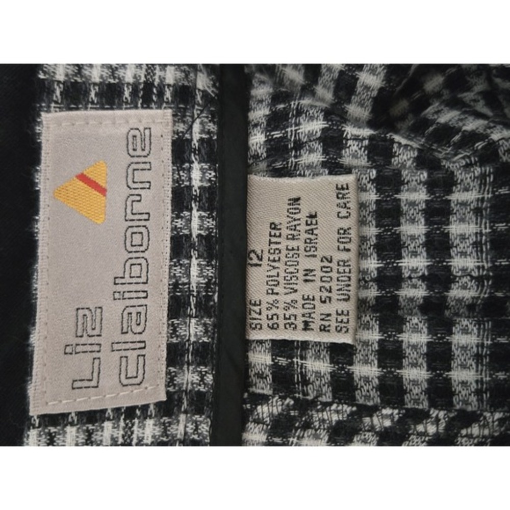 Vintage Liz Claiborne Skirt NWT Womens Size 12 Black / White Long Button NEW - Picture 5 of 5